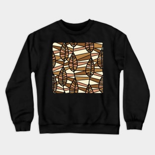 Retro Brown Leaf Pattern Crewneck Sweatshirt